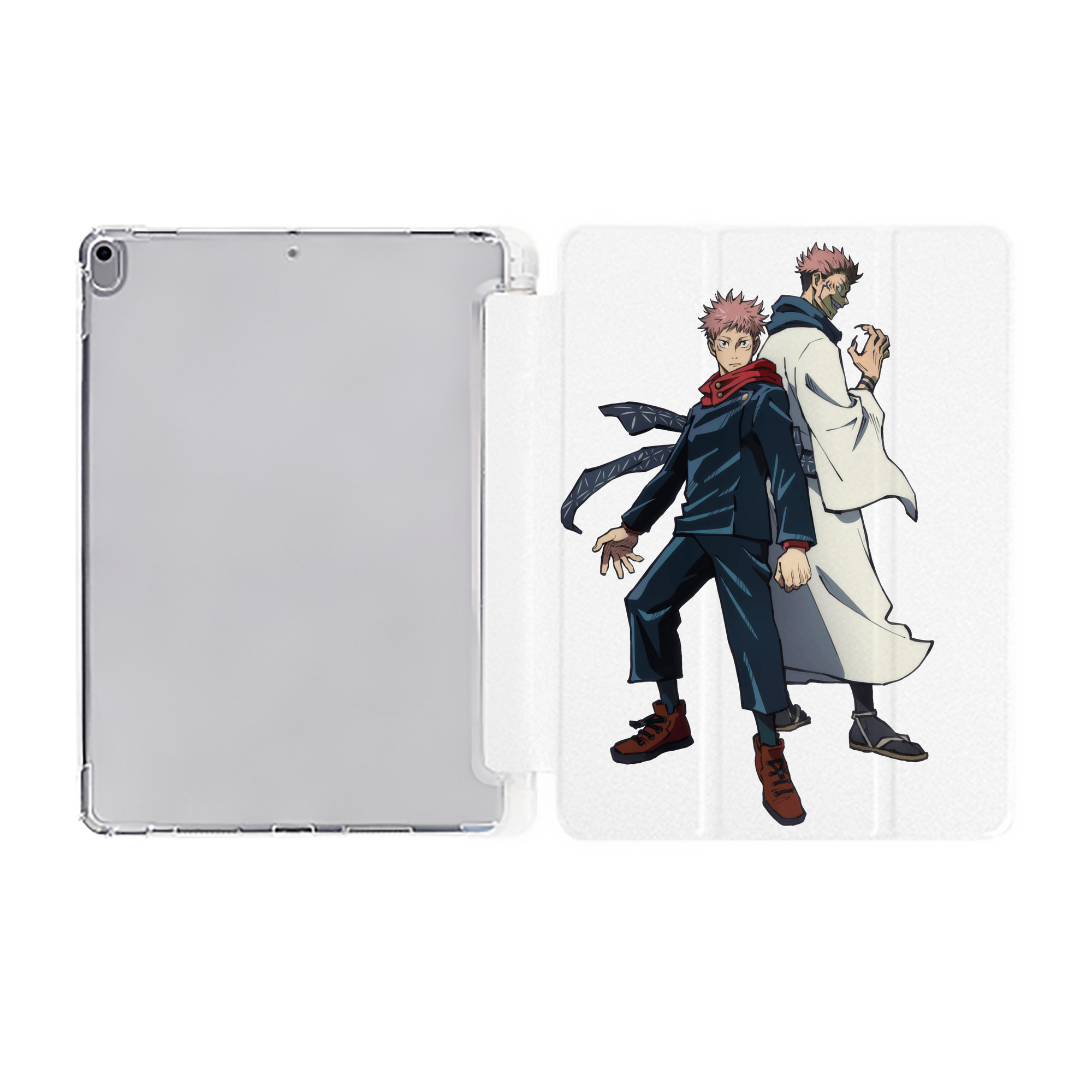 （画像用） 呪術廻戦 Jujutsu Kaisen IPad ケース ペン収納付き 三つ折りスタンド PUレザー×シリコン 対応機種9.5/10.5/10.9インチ